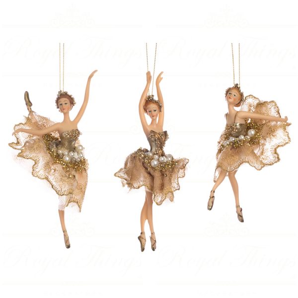 Goodwill Christmas Ornament Pearl Ballerina Gold Tr 21271
