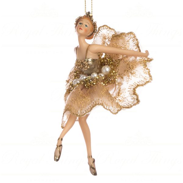Goodwill Christmas Ornament Pearl Ballerina Gold Tr 21271 Swan