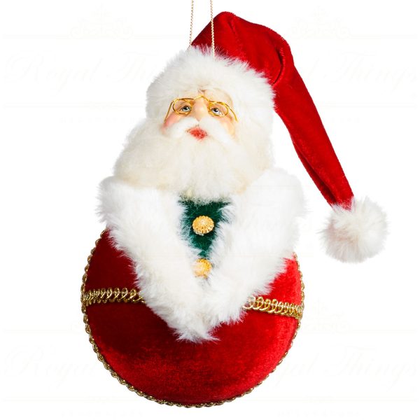 Goodwill Christmas Ornament Santa Express Ball Red White Gold J 60205
