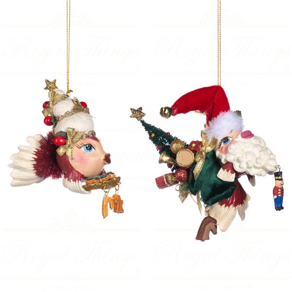 Goodwill Christmas Ornament Santa Mrs Claus Baby Goldfish Red Green White Gold B 90000