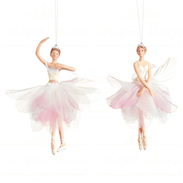 Goodwill Christmas Ornament Sheer Flower Petal Ballerina White Pink Mo 95259