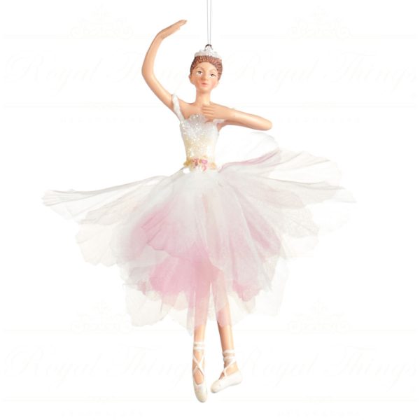 Goodwill Christmas Ornament Sheer Flower Petal Ballerina White Pink Mo 95259 Open