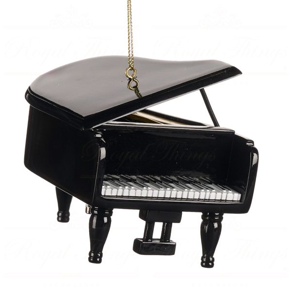 Goodwill Christmas Ornament Wind Up Music Box Piano Ornament Black White Tr 20508