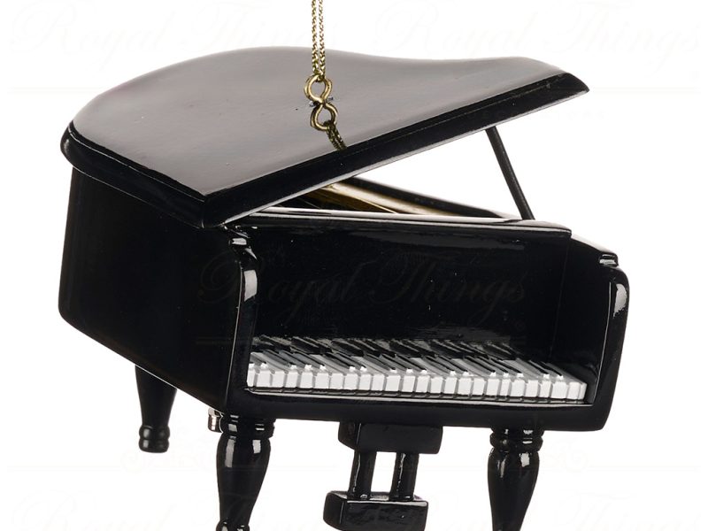 Goodwill Christmas Ornament Wind Up Music Box Piano Ornament Black White Tr 20508
