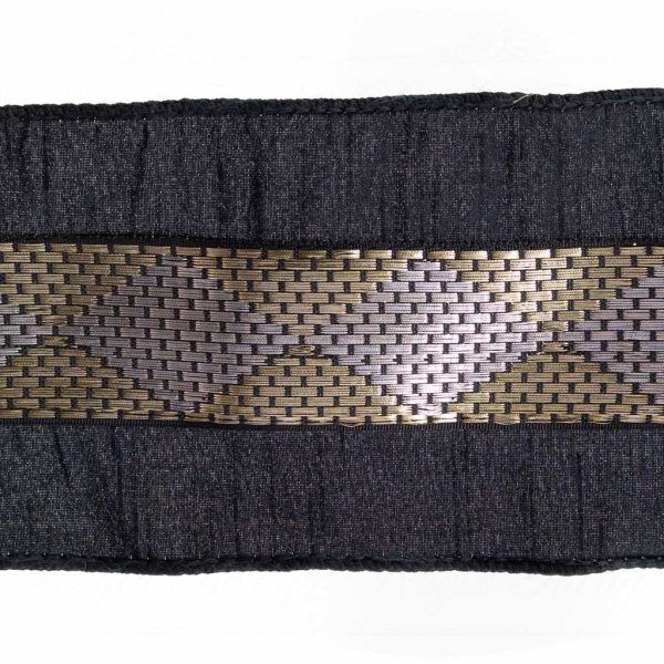 Goodwill Christmas Ribbon Rhombus Trim Ribbon Black Gold L 21603