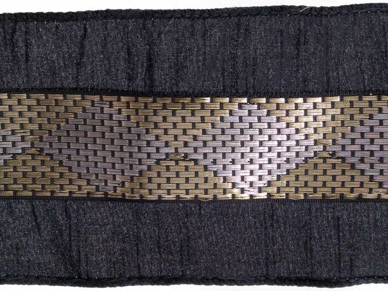 Goodwill Christmas Ribbon Rhombus Trim Ribbon Black Gold L 21603