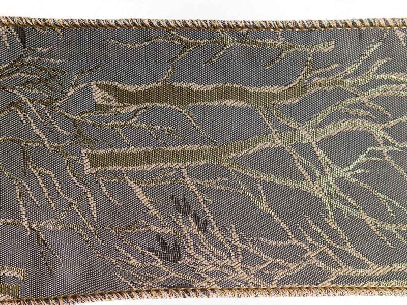 Goodwill Christmas Ribbon Taffeta Tree Ribbon Grey Goldl 21607
