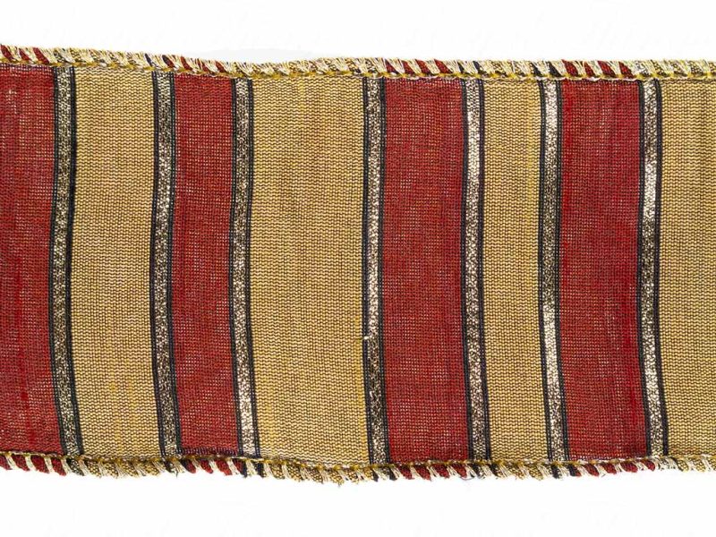Goodwill Christmas Wired Ribbon Broad Dupion Stripes Ribbon Gold Red L 30120