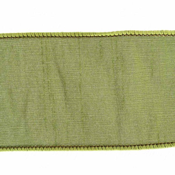 Goodwill Christmas Wired Ribbon Dupion Luxury Green Ribbon L 27745