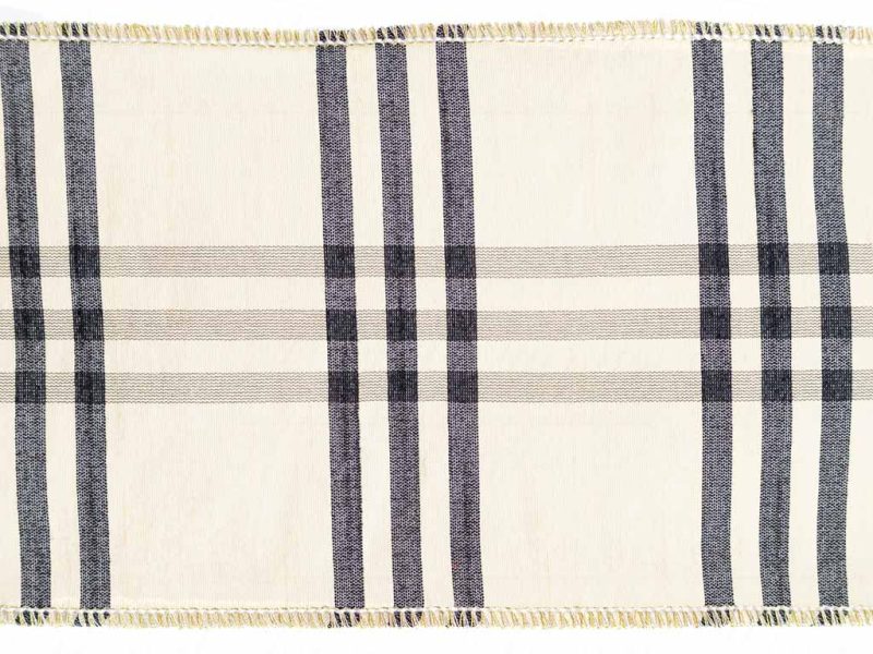 Goodwill Christmas Wired Ribbon Dupion Plaid Ivory Ribbon Brown Beige L 28233