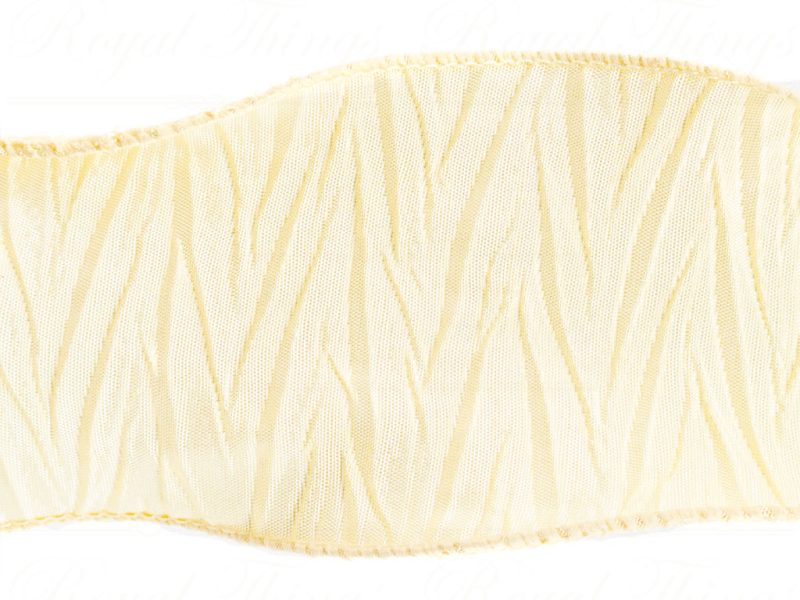 Goodwill Christmas Wired Ribbon Pleat Wrinkled Ribbon Beige Br 33798