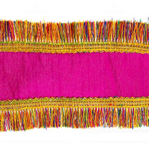 Goodwill Christmas Wired Ribbon Satin Fringed Edges Ribbon Pink Multi L 31038