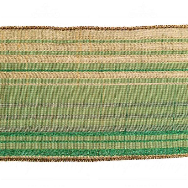 Goodwill Christmas Wired Ribbon Savannah Stripes Ribbon Green Beige Brown L 30100