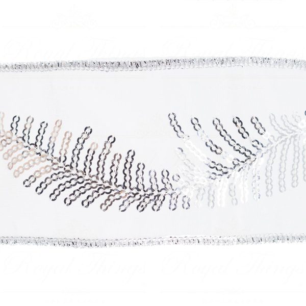 Sheer Sequin Fern Ribbon 6,4 x 914 cm