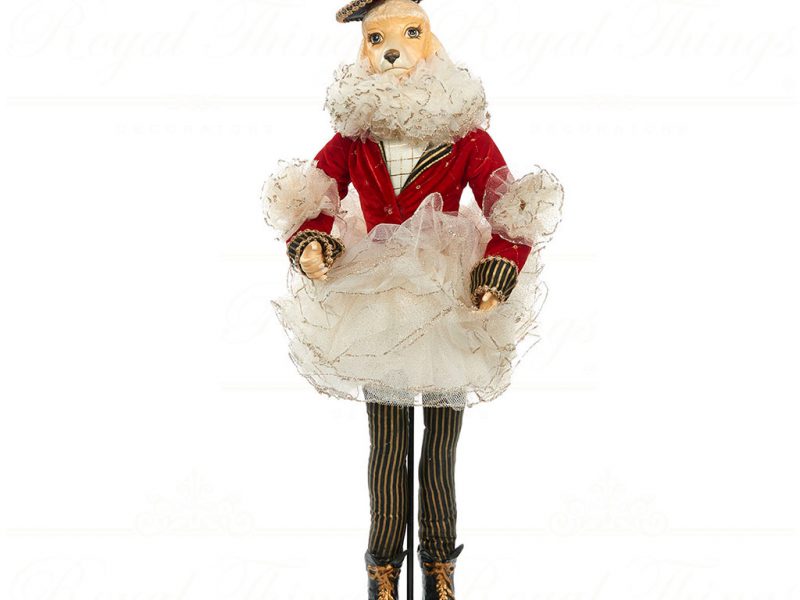 Goodwill Dolls Red Black Cream Circus Poodle Doll J64206