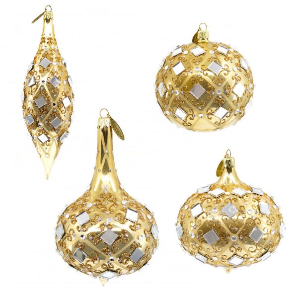 Katherine Collection Christmas Ball The Mirror Glass Ball Gold Kc 66 18891