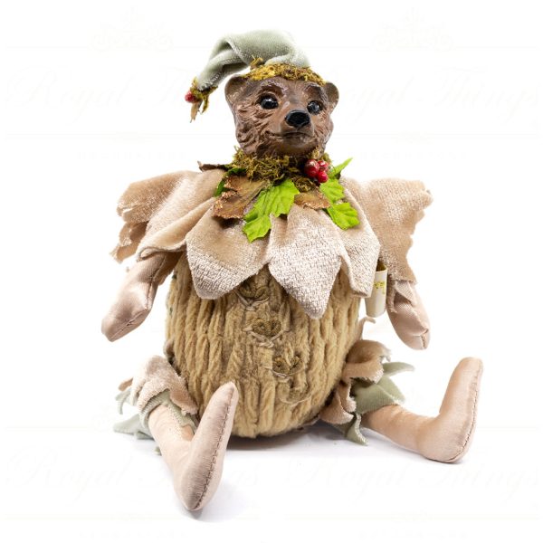 Katherine Collection Christmas Decorative Items Heritage Woodland Sitting Animal By Wayne Kleski Brown Green Red Kc 66 18885 Bear