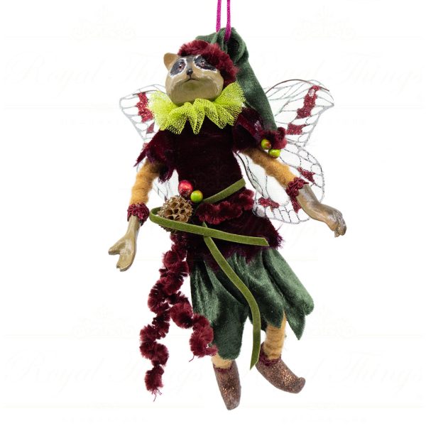 Katherine Collection Christmas Ornament Heritage Woodland Red Animal Fairy Brown Green Red Kc 66 18884 Raccoon