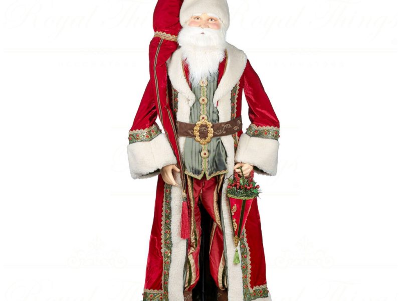 Katherine S Collection Burgundy Green White Old World Santa Lifesize Doll Kc 28 028708