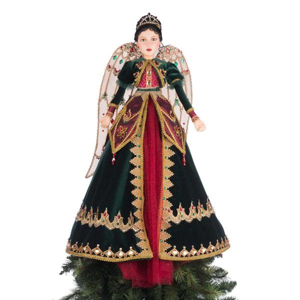 Katherine S Collection Christmas Collectible Dolls Belle Noelle Treetopper Angel Red Gold Green Kc 28 428239 2
