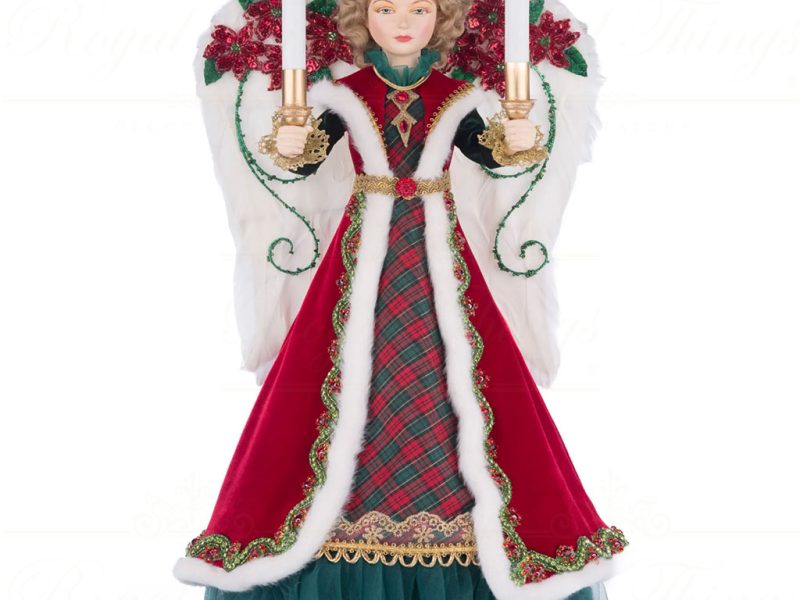 Katherine S Collection Christmas Collectible Dolls Led Penelope Poinsettia Angel Tree Topper Red Gold Green Kc 28 428329 1