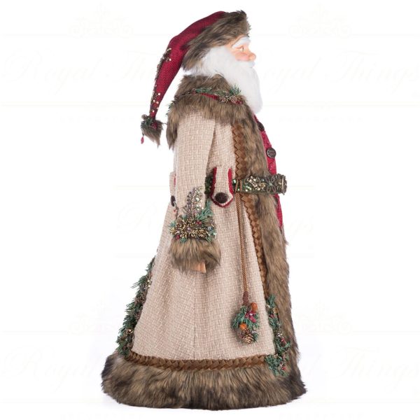 Katherine S Collection Christmas Collectible Dolls North Country Papa Nicholas Santa Doll Brown Red Green Kc 28 428261 Side