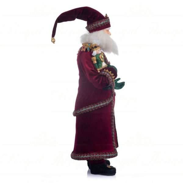 Katherine S Collection Christmas Collectible Dolls Nutcracker Santa Holding Nutcracker Burgundy Green Gold Pink Kc 28 328860 4