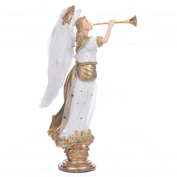 Katherine S Collection Christmas Decorative Items Christmas In The City Heralding Angel White Gold Kc 28 328034 3