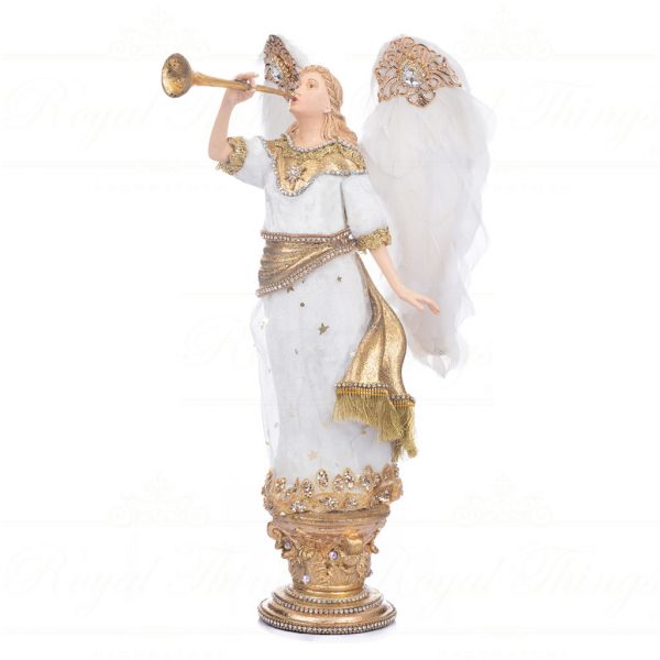 Katherine S Collection Christmas Decorative Items Christmas In The City Heralding Angel White Gold Kc 28 328034