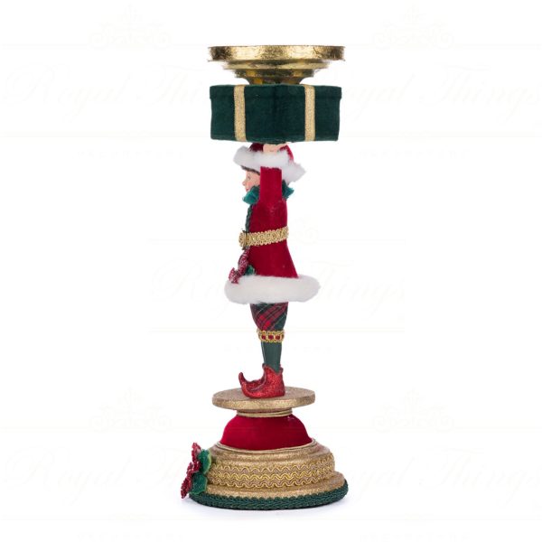 Katherine S Collection Christmas Decorative Items Holiday Magic Elf Candle Stick Holder Tabletop Green Red White Kc 28 428325 2