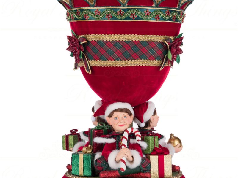 Katherine S Collection Christmas Decorative Items Holiday Magic Large Elf Urn Tabletop Gold Green Red Kc 28 428321 1