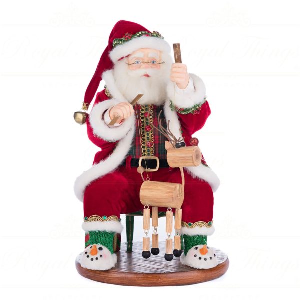 Katherine S Collection Christmas Decorative Items Holiday Magic Santa With Marionette Tabletop Green Red White Kc 28 428334 1