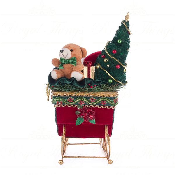 Katherine S Collection Christmas Decorative Items Holiday Magic Sleigh Tabletop Green Red Gold Kc 28 428332 4