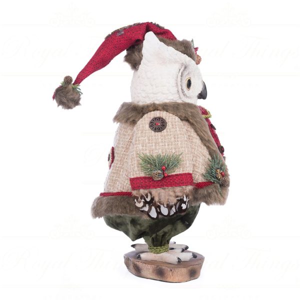 Katherine S Collection Christmas Decorative Items Hoober The North Country Christmas Owl Tabletop Green Cream Red Kc 28 428280 4