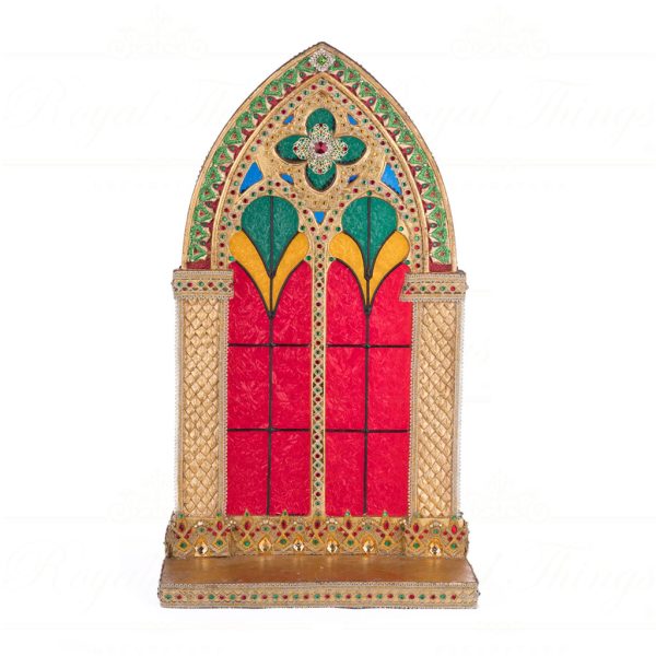 Katherine S Collection Christmas Decorative Items Led Christmas Castle Pillar Candle Holder Tabletop Green Gold Red Kc 28 428250 1