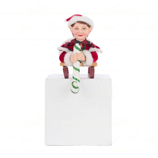 Katherine S Collection Christmas Decorative Items Lying Elf On Sleigh Stockingholder Tabletop Red White Green Kc 28 428411 1