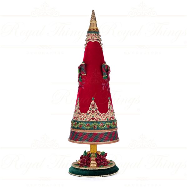 Katherine S Collection Christmas Decorative Items Magic Juweled Xmas Cone Tree Tabletop Gold Green Red Kc 28 428576 2
