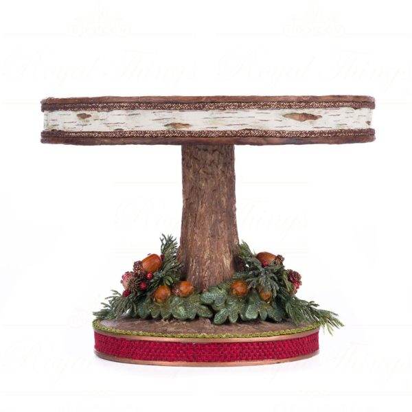 Katherine S Collection Christmas Decorative Items North Country Cake Stand Plate Tabletop Green Gold Red Kc 28 428267 1