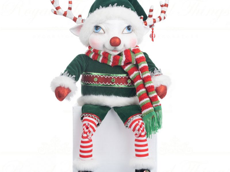 Katherine S Collection Christmas Decorative Items Peppermint Palace Reindeer Lanky Leg Red Green White Kc 28 328525