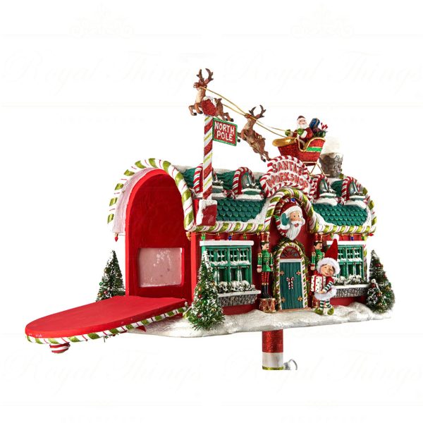 Katherine S Collection Christmas Decorative Items Red White Green Santa S Mailbox On Stand Kc 28 128197