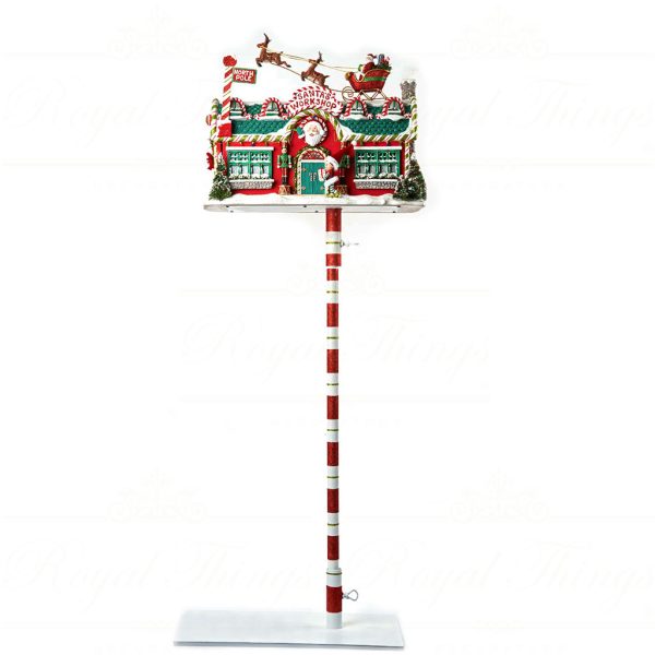 Katherine S Collection Christmas Decorative Items Red White Green Santa S Mailbox On Stand Kc 28 128197 Pose5