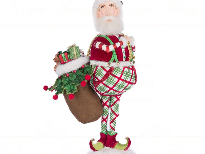 Katherine S Collection Christmas Decorative Items Silly Santa With Bag Tabletop Green Red White Kc 28 428346 1