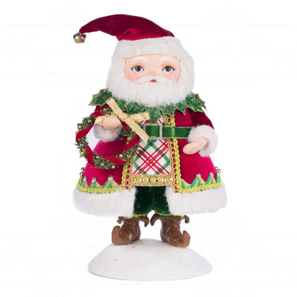 Katherine S Collection Christmas Decorative Items Silly Santa With Wreath Tabletop Green Red White Kc 28 428345 1