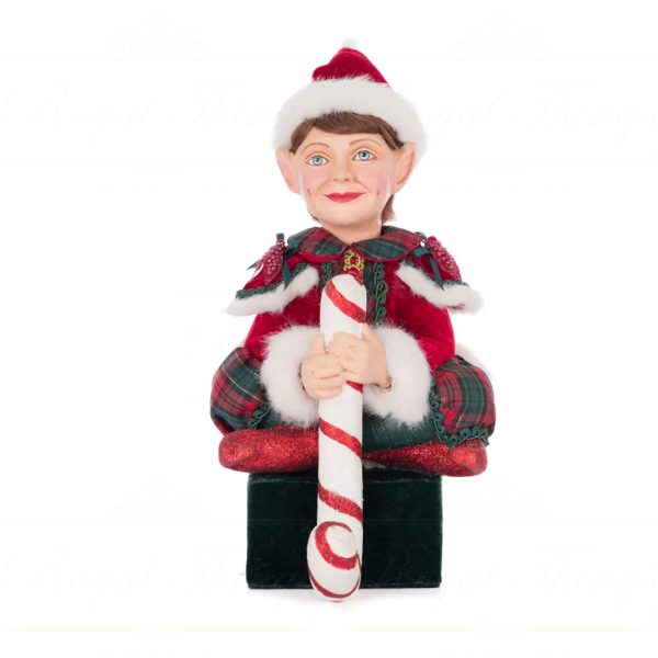 Katherine S Collection Christmas Decorative Items Sitting Elf With Giftbox Stockingholder Tabletop Red White Green Kc 28 428407 1