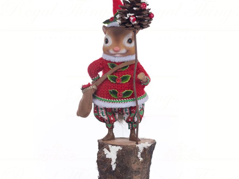 Katherine S Collection Christmas Decorative Seasoned Greetings Berry The Chipmunk Red Green Brown 28 328510