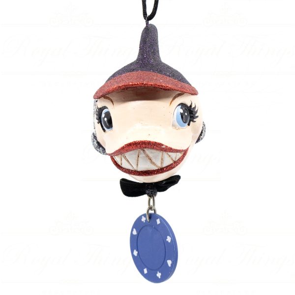 Katherine S Collection Christmas Heritage Ornament Casino Pokerface Fish Blue Purple Red Kc 28 28636 Redhatbluecoin