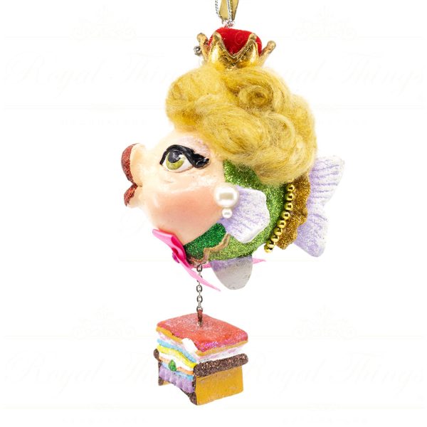 Katherine S Collection Christmas Heritage Ornament Disney S The Princess And The Pea Kissing Fish Pink Green Gold Kc 66 18847 Side
