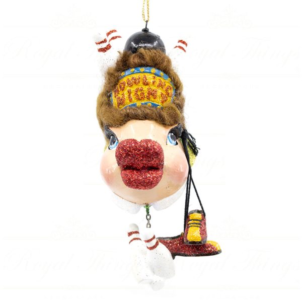 Katherine S Collection Christmas Heritage Ornament Bowling Night Kissing Fish White Red Green Kc 66 18829