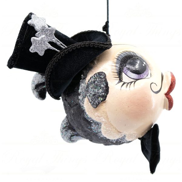 Katherine S Collection Christmas Heritage Ornament Broadway Star Giant Kissing Fish Black Silver Kc 28 28650 Side