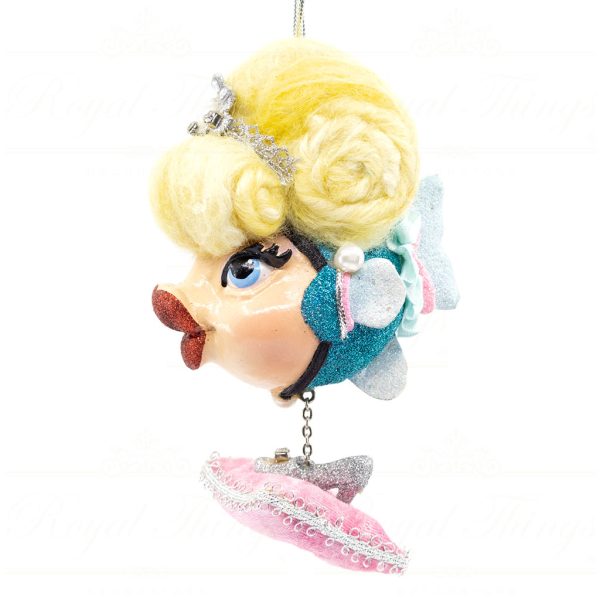 Katherine S Collection Christmas Heritage Ornament Disney S Cinderella Kissing Fish Pink Blue Kc 66 18861 Side